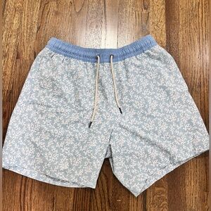 Fair Harbor Blue and White Swim Trunks